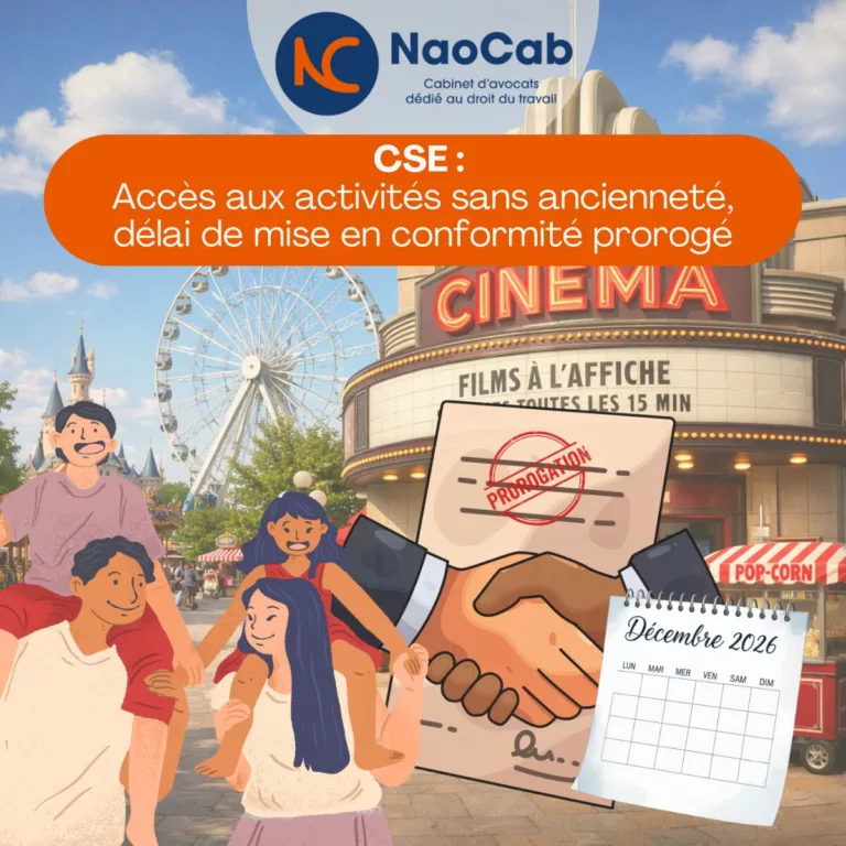 Lire la suite à propos de l’article 🔔 ACCES SANS ANCIENNETE AUX ACTIVITES SOCIALES ET CULTURELLES DU CSE : LE DELAI DE MISE EN CONFORMITE EST ENCORE REPOUSSE